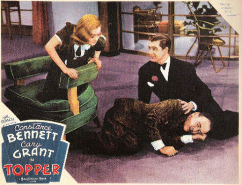 Constance Bennett, Cary Grant, Roland Young in Topper Color Lobby Card